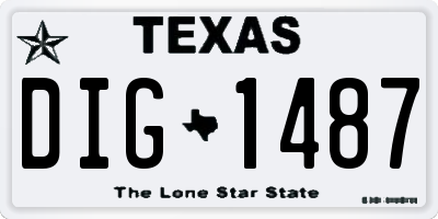 TX license plate DIG1487