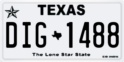 TX license plate DIG1488