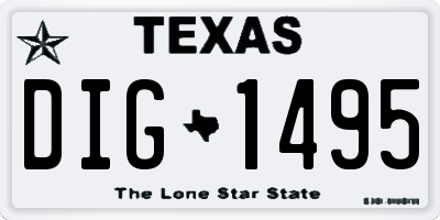 TX license plate DIG1495