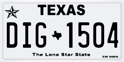 TX license plate DIG1504