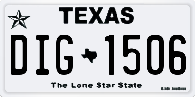 TX license plate DIG1506