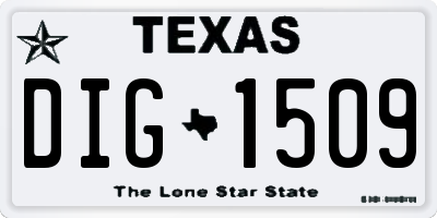 TX license plate DIG1509