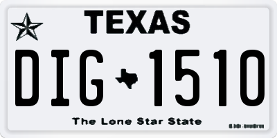 TX license plate DIG1510