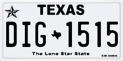 TX license plate DIG1515