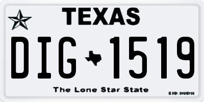 TX license plate DIG1519