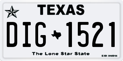 TX license plate DIG1521