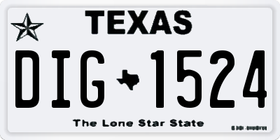 TX license plate DIG1524