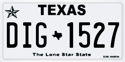 TX license plate DIG1527