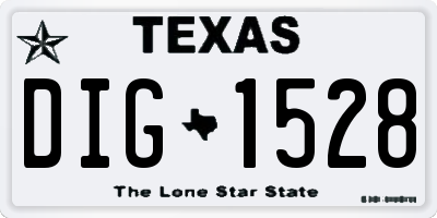 TX license plate DIG1528