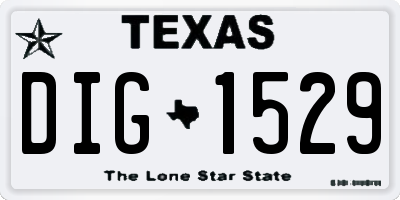TX license plate DIG1529