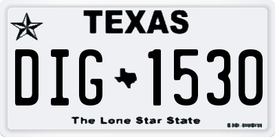 TX license plate DIG1530