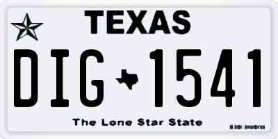 TX license plate DIG1541