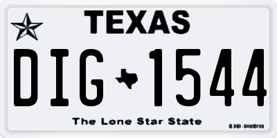 TX license plate DIG1544