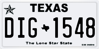 TX license plate DIG1548