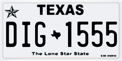 TX license plate DIG1555