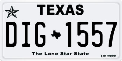 TX license plate DIG1557