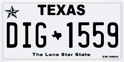 TX license plate DIG1559