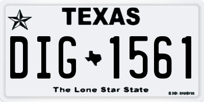 TX license plate DIG1561