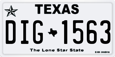 TX license plate DIG1563