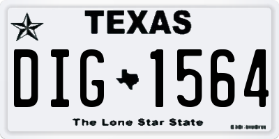 TX license plate DIG1564
