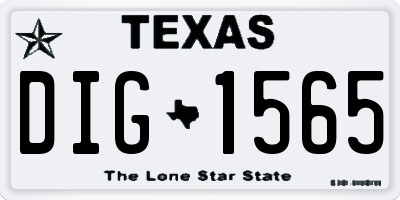 TX license plate DIG1565
