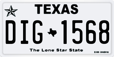 TX license plate DIG1568