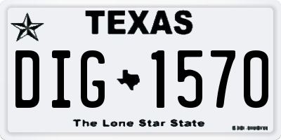 TX license plate DIG1570