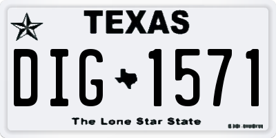 TX license plate DIG1571