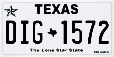 TX license plate DIG1572