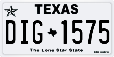 TX license plate DIG1575
