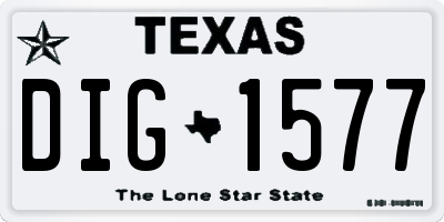 TX license plate DIG1577