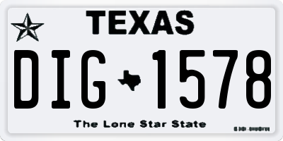TX license plate DIG1578