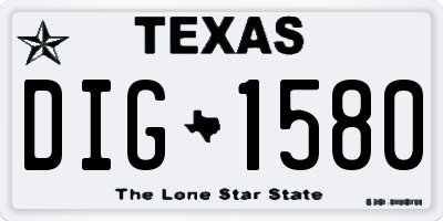 TX license plate DIG1580