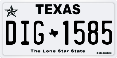 TX license plate DIG1585