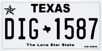 TX license plate DIG1587