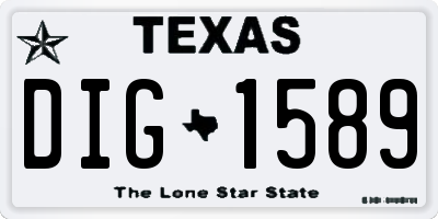 TX license plate DIG1589