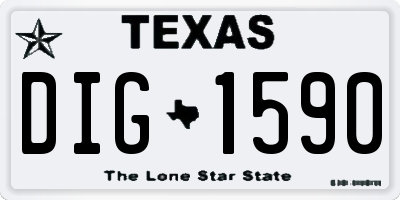 TX license plate DIG1590