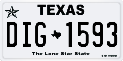 TX license plate DIG1593