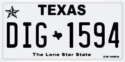TX license plate DIG1594