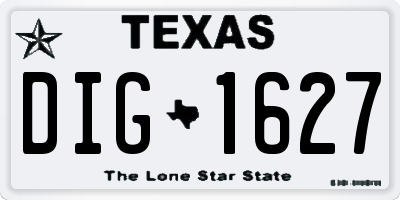 TX license plate DIG1627