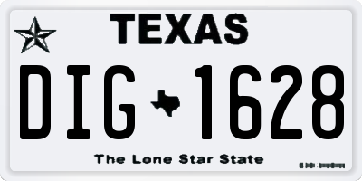 TX license plate DIG1628