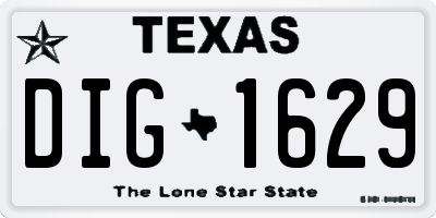 TX license plate DIG1629