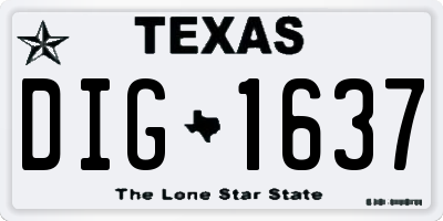 TX license plate DIG1637