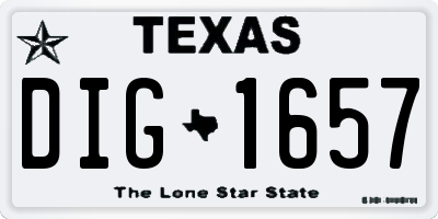 TX license plate DIG1657