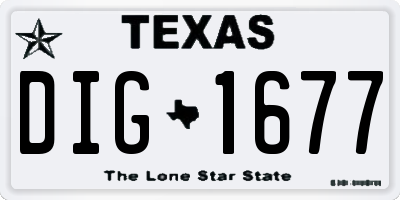 TX license plate DIG1677