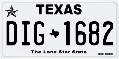 TX license plate DIG1682