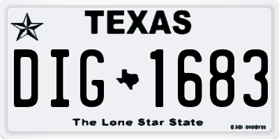 TX license plate DIG1683