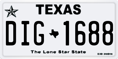 TX license plate DIG1688