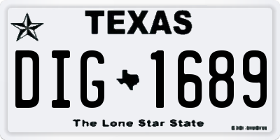 TX license plate DIG1689