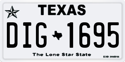 TX license plate DIG1695